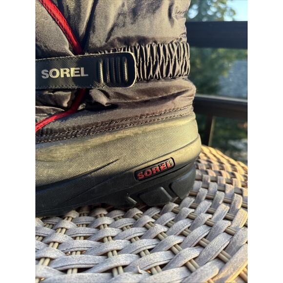 Sorel Womens Snow Boots Size 6 Red & Black With Insulated inserts, Slip On 01831 - Picture 7 of 16